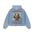 Warrior of Christ Frayed-Hem Hoodie by Psalm24, Christian streetwear hoodie — product image 1