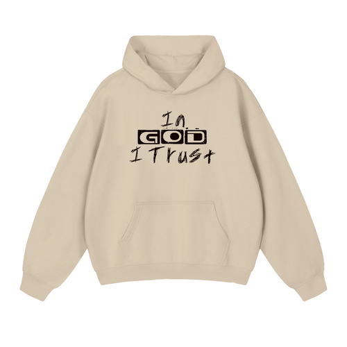 In GOD I Trust Heavyweight Hoodie by Psalm24, oversized Christian faith hoodie — product image 1