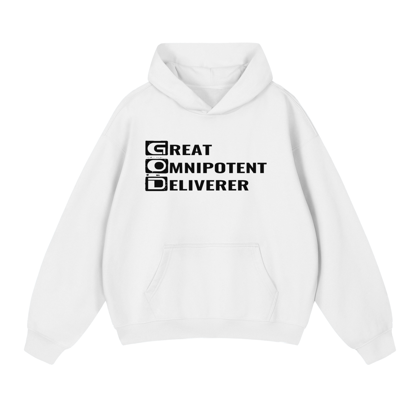 G.O.D Heavyweight Hoodie by Psalm24, oversized Christian streetwear — product image 1